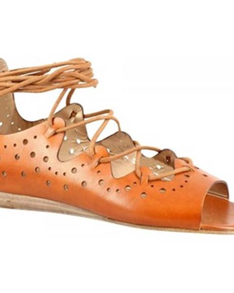 Hnedé sandále Leonardo Shoes