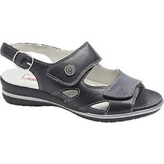 Čierne kožené komfortné sandále Medicus