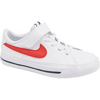Biele kožené tenisky na suchý zips Nike Court Legacy