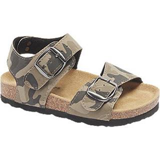 Kaki sandále na suchý zips Bobbi Shoes