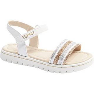 Biele sandále na suchý zips Esprit