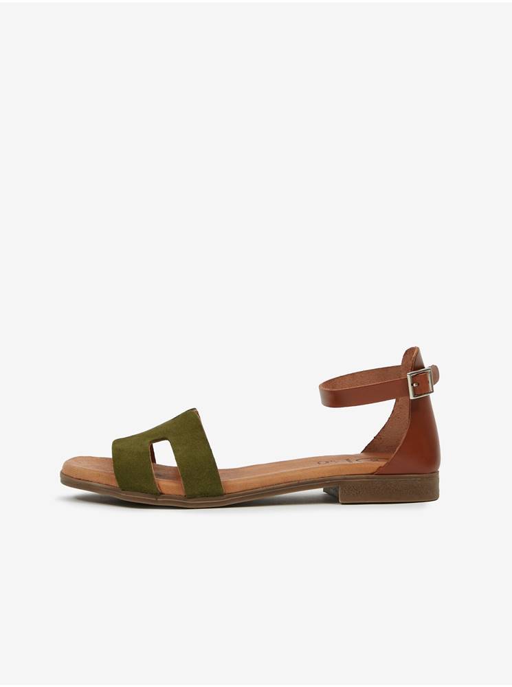 OJJU Sandále pre ženy  - hnedá, zelená