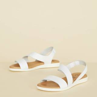 Biele kožené sandále